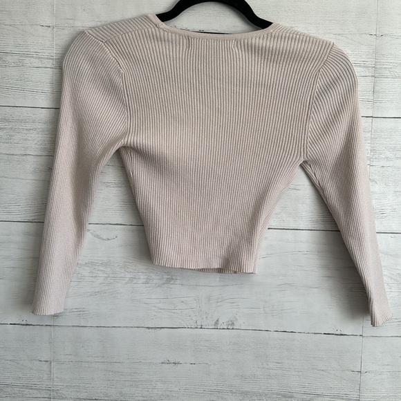 Forever 21 Ribbed Long Sleeve Crop Top | SIZE S - Picture 3 of 6